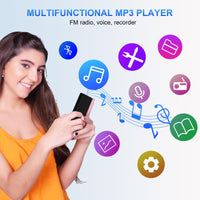 1 x RAW Customer Returns Gueray 128GB MP3 Player with Bluetooth 5.0 Portable Digital Music Player with HiFi Sound Built-in Speaker Support FM Radio Voice Recorder TF Card - RRP €43.36