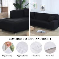 1 x RAW Customer Returns Jaotto Sofa Cover with Stretch Left Right Peninsula, Universal Corner Sofa Cover, Anti-Scratch Sofa Cover Cat Chaise Longue Sofa Cover L-Shaped 3 Seater 3 Seater, Black  - RRP €51.99