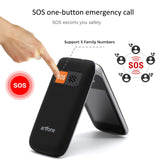 1 x RAW Customer Returns artfone folding mobile phone for seniors without contract mobile phone with large buttons 2G GSM mobile phone for seniors with 2.4 inch color display camera buttons emergency call function flashlight CF241A black - RRP €37.99