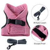 1 x RAW Customer Returns Cat Harness and Leash Set for Walking, Escape Proof, Adjustable Soft Padded Vest with Walking Cushioning, Comfortable Outdoor Jacket for Pets, Kittens, Puppies, Rabbits L, Rose  - RRP €14.11