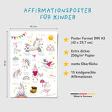 1 x RAW Customer Returns Naturalist Unicorn Affirmation Poster Children - Mindfulness for Children - Girls Decoration Children s Room Unicorns - DIN A3 - RRP €12.99