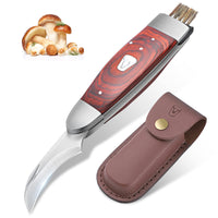 1 x RAW Customer Returns JASON mushroom knife with brush folding mushroom knife with brush outdoor folding knife two-handed with PU sheath for mushroom collecting mushroom culture champignon mushroom growing set - RRP €25.2