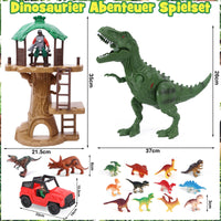 2 x Brand New Tacobear Large Dinosaur Toy Electronic T-Rex with Sounds and Glowing Eyes, Jungle Dino Station Action Figures Dino Figures Jeep, Dinosaur Gift Children Boy 4 5 6-8 Years - RRP €24.2