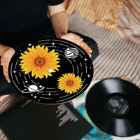 1 x Brand New CREATCABIN Pack of 4 Vintage Decor Vinyl Records Wall Decoration Signs Hippie 1950s Collage Display Decorations Sunflower Waterproof for Aesthetic Coffee Party Living Room Music Studio 30x30cm - RRP €20.4