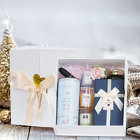 1 x Brand New Gift Box with Lid for Gifts, Small Gift Boxes with Bow, Greeting Cards Double Door Design, Christmas Gift Box Gift Box for Birthday Packaging S 21x20x10cm -2Pack, White  - RRP €15.12