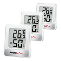 1 x RAW Customer Returns ThermoPro TP49W-3 digital mini thermo-hygrometer thermometer indoor room thermometer 3 temperature and humidity measuring device with smiley indicator - RRP €17.99