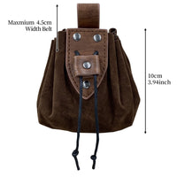 77 x Brand New HiiFeuer Vintage Medieval Pu Leather Waist Bag with Drawstring, Portable Medieval Coin Purse, Rivets Belt Dice Bag for LARP Ren Faire Brown A  - RRP €908.6