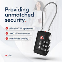 1 x RAW Customer Returns BV combination lock for stress-free travel with luggage. TSA lock with number code for 1000 possible combinations. Suitcase lock, cable lock, combination lock padlock, TSA suitcase lock - RRP €20.12