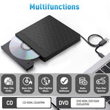 1 x RAW Customer Returns External DVD CD drive, USB 3.0 USB C DVD drive external with SD TF slot 2 USB ports, DVD burner player external CD drive for laptop PC Mac MacBook Windows 11 10 8.1 7 Linux Desktop - RRP €27.99