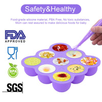 1 x RAW Customer Returns Silicone Baby Porridge Freezer with Silicone Lid Porridge Storage Baby Porridge Container Freezer Tray BPA Free FDA Approved Reusable, Vegetable, Fruit Purees, Breast Milk and Ice Cubes. Purple - RRP €18.26