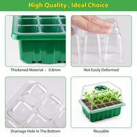 1 x Brand New ASTARON 12 Pack Seed Trays, Thickened Seedling Starter Kit with 144 Cells Humidity Dome Plant Starter Kit Mini Indoor Greenhouse - RRP €22.8