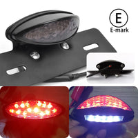 1 x RAW Customer Returns JMTBNO Motorcycle LED Tail Light Brake Light License Plate Light E-approved Red Light Black Smoke Tinted Universal 12V for Street Bike Cruiser Chopper Cafe Racer Moped Enduro - RRP €20.16