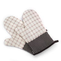 4 x Brand New Voarge oven gloves cotton set of 2 up to 180 C, suitable for cooking, baking, grilling, oven gloves, 1 pair, gift for women and chef beige  - RRP €44.36