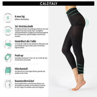 1 x RAW Customer Returns CALZITALY PACK 1 2 PAIRS figure-shaping compression leggings 8 mm Hg with support effect Black S, M, L, XL 100 DEN Made in Italy S, 2 X Black  - RRP €22.82