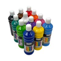 1 x RAW Customer Returns ACRYLIC PAINT SET. 12 colors, 500ml each. High-quality and opaque paints for wood, stone, canvas, paper, fabric, leather, metal, pouring. All-purpose paints. Acrylic base paint set 12 x 500 ml - RRP €60.49