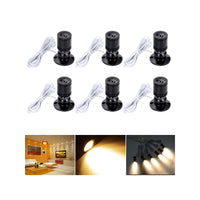 1 x RAW Customer Returns Elitlife Set of 6 Mini LED Recessed Spotlights Mini Spot Recessed Light LED Cabinet Light Aluminum Cold White with Transformer Silver Wardrobe Black Warm White  - RRP €31.25