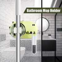 1 x Brand New lemgyiamz Broom Holder Wall Mop Wall Mount Broom Holder - Bathroom Clip with Hooks No Punching Strong Roll Over Sticker Rack Placement Garden Tool Holder Creative Shapes, Green 2 Pack - RRP €20.4