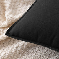 1 x RAW Customer Returns MIULEE Cushion Cover Pillow Case Throw Pillow Linen Cotton Decorative Pillowcases Washable Sofa Cushion with Hidden Zipper for Living Room Bedroom Sofa Set of 2 50 x 50 cm Black - RRP €22.49