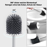 1 x RAW Customer Returns Glowbal toilet brush, silicone toilet brush with quick-drying container, toilet brush for bathroom guest toilet, wall mounting standing - RRP €12.85