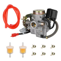 1 x RAW Customer Returns GY6 50cc carburetor PD18 carburetor with drain line for GY6 49cc 50cc 139QMB 4-stroke scooter moped Taotao Lance Eagle Tank Urban VIP Future Champion Kymco Parts - RRP €28.22