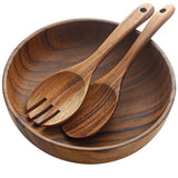 1 x RAW Customer Returns AOOSY Salad Bowl and Salad Servers Set, Acacia Wood, 9.8 Inch Wooden Salad Bowl with Wooden Serving Spoon Set, Salad, Mixing Fork and Spoon,bowl bowl kitchen utensils set - RRP €47.99