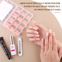 46 x Brand New Arousar Smooth Square False Nails 240pcs Medium Length Skin Color White False Nails Glue On French Acrylic Nail Tip DIY Fake Nails for Women, 03 - RRP €717.6