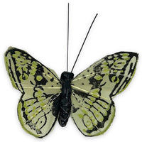 6 x Brand New MIK Funshopping Decorative Butterflies with Clips for Colorful Decorations Set of 12 Pieces, Apricot Green  - RRP €136.8