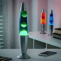 1 x RAW Customer Returns InnovaGoods - Relaxing LED Lava Lamp 25W, Calming Hypnotic Effect, Vintage Decorative for Bedroom, Living Room, Office, Spare Bulb Included, Green, Glass - RRP €18.45