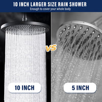 1 x RAW Customer Returns JINYOMFLY Rain Shower Head Round 10 Inch Large Rain Shower Head Shower Head Water Saving Shower with Anti-Limescale High Pressure Head Shower Round Rain Shower Silver  - RRP €24.0