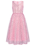 1 x RAW Customer Returns GRACE KARIN Girls Dress Festive Sequin Party Children s Dresses 122 128 Flower Girl Dress Princess Wedding Birthday Elegant Long Christmas Pink - RRP €39.99