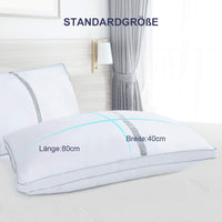 1 x RAW Customer Returns BedStory pillow 40 80, set of 2 pillows 40 80 made of 2 850g microfiber, hotel quality sleeping pillow with flannel stripe trim, suitable for side sleepers, back sleepers, white - RRP €34.27