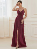 1 x RAW Customer Returns Ever-Pretty Women s Adjustable Spaghetti Straps V-Neck Floor Length A-Line Cocktail Dresses Dark Purple 42EU - RRP €59.0