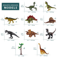 8 x Brand New THEMES Dinosaur Toy Figure with Activity Play Mat Trees, Educational Realistic Dinosaur Playset to Create a Dino World Including T-Rex, Triceratops, Velociraptor, for Kids, Boys and Girls - RRP €215.92