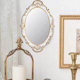 1 x RAW Customer Returns YCHMIR Vintage Small Hanging Wall Mirror 14.5 x 10 Oval White 2-Pack - RRP €25.99