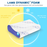 1 x RAW Customer Returns LAMB Orthopedic sleeping pillow made of ventilation lat rale, height-adjustable memory foam neck support pillow, side sleeper pillow, ergonomic pillow, anti-snoring pillow - RRP €39.99