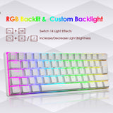 1 x RAW Customer Returns LexonElec MK21 Set Mouse con Tastiera Meccanica al 60 Wired, UK Layout 62 Tasti Tastiera da Gioco Backlit Chroma RGB 6400DPI Mouse Ultraleggero Mouse Pad Per PS4, Xbox, PC - Blue Switch Bianco - RRP €59.48