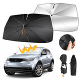 1 x RAW Customer Returns Oziral Car Sunshade for Windshield 360 Rotatable Foldable Car Sunshade Umbrella Tail with Spring Folding Suitable for Sun Protection for Front Windshield UV Protection, 150 x 82 cm 59 32 inches  - RRP €20.3