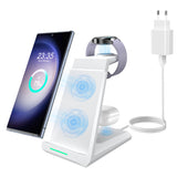 1 x RAW Customer Returns Inductive Charging Station for Samsung ADADPU Wireless Charger 3 in 1 Compatible for Galaxy Watch 6 5 5 Pro 4 3 Active 2 Wireless Charger for Samsung S24 S23 S22 Ultra S21 Note 20 Galaxy Buds White1  - RRP €39.99