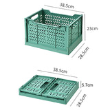 1 x RAW Customer Returns Spesh Pack of 2 Large Folding Baskets 38.5 x 28.5 x 23 cm Foldable Storage Basket Plastic Storage Box Large Storage Boxes Stable Folding Boxes Dark Green Yellow  - RRP €37.3