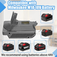 1 x RAW Customer Returns Adapter for Dyson V10, for Milwaukee 18V battery Compatible for Dyson V10 Vacuum Cleaner, V10 Animal, V10 Absolute, V10 Absolute , V10 Fluffy, V10 Motorhead, V10 Total Clean vacuum cleaner, 968670, 229687 - RRP €39.31