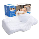 1 x RAW Customer Returns HOMCA Cervical Pillow - Ergonomic Memory Foam Pillow, Orthopedic Pillow for Sleeping, Removable and Washable Cover, Gray - RRP €37.2