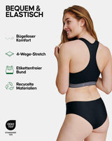 1 x RAW Customer Returns DANISH ENDURANCE Microfiber Racerback Sport Bralette made from recycled polyester, 1 pack black, XX-Large  - RRP €18.1