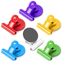 1 x RAW Customer Returns Pack of 6 strong magnetic clips in different colors, magnets for magnetic boards, scratch-free magnetic clips, strong magnetic clips for photos, stickers, bags - RRP €6.04