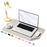 1 x RAW Customer Returns Oterri Desk Pad, Office Mouse Pad, Double-Sided Table Pad, Waterproof Writing Pad Made of Artificial Leather, Desk Protector for Office Home Beige Gray, 80x40 cm  - RRP €16.13