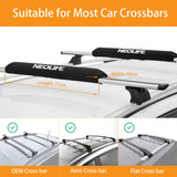 1 x RAW Customer Returns XUXIAKE Soft Roof Rack Pads for Car with 4.5m Tie Down Straps for Surfboard, SUP Paddleboard, Snowboard, 71cm Pair Black - RRP €46.38