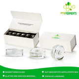 1 x RAW Customer Returns myFERMENTS 6 set of glass weights for fermenting - fermenting vegetables in brine - larger diameter for large jars - heavier practical handles - magnetic storage box - RRP €24.37