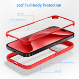 1 x RAW Customer Returns DOSNTO Double-Sided Transparent Case for iPhone 15 Pro Max 6.7 , 360 Degree Full Body Shockproof Drop Protection Transparent Mobile Phone Case Built-in Tempered Glass Screen Protector Protective Case, Red - RRP €17.99