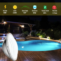 1 x RAW Customer Returns LyLmLe LED pool lighting PAR56, 18W pool spotlight LED lamp underwater spotlight replaces old PAR56 halogen lamps IP68 waterproof, 1800lm, 12V AC DC, 6000K white - RRP €52.12