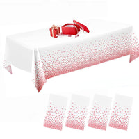 1 x Brand New OOTSUN Plastic Party Tablecloth, White and Rose Gold, 54 x 108 Rectangle Plastic Tablecloth, Waterproof Disposable Table Cover Pink  - RRP €11.09