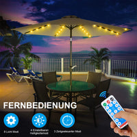 1 x RAW Customer Returns Parasol lighting solar, umbrella fairy lights with 104 LEDs lights and remote control 8 modes, IP67 waterproof garden lights for umbrella decoration, camping tents, outdoor and indoor decorative light - RRP €25.87